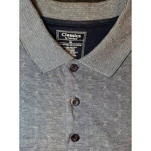 Classics by Palmland Polo Shirt Mens XL Gray Cotton Blend Short Sleeve Collared